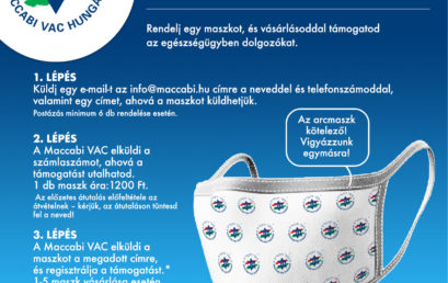 Maccabi VAC jótékonysági akció: vegyen egy maszkot és támogassa az egészségügyi dolgozókat
